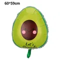 Lindo globo de papel de aguacate con cara sonriente para decoración de fiesta. - Aguacate Grande