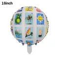 Close-up detail shot of an 18-inch Mexican Lotería bingo card theme round foil balloon - 18-inch Mexican Tarot Round