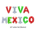 16-inch Viva Mexico foil balloon set in red green and silver for fiesta party decorations - Mexican Letter Set Style