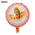 18-inch round foil balloon featuring a colorful Mexican sombrero design for Fiesta parties. - 18-inch Mexican Round - Hat
