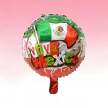 Vibrant round Mexican flag foil balloon featuring Viva Mexico for Fiesta celebrations. - 18 Inch / Banners Round Ball