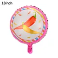18-inch round foil balloon featuring red and yellow chili peppers for Fiesta party - 18-inch Mexican Round - Chili