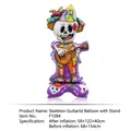 Mexican Day of the Dead inflatable skeleton balloon playing guitar for party decor - Playing Guitar Skeleton With Large Base