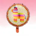 Round foil balloon with colorful pinata design for Mexican Fiesta party decorations - 18 Inch / Piñata Alpaca Round Ball