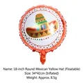 Nahaufnahme eines 18-Zoll-Folienballons mit mexikanischem Sombrero-Motiv für Partys - Mexikanischer gelber Sombrero / 18 Zoll