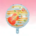 Round foil balloon featuring Mexican Fiesta guitar and cactus design for party decorations - 18 Inch / Guitar Round Ball