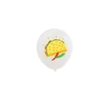 Witte latex ballon van 12 inch met kleurrijke Mexicaanse taco en chili voor feestjes. - Mexicaans carnaval / 1 Stuk / Wit