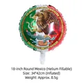 Detailansicht eines runden 18-Zoll-Folienballons mit den Nationalfarben von Mexiko - I Love Mexico / 18 Zoll