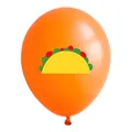 Oranje 12-inch latex ballon met cartoon taco-print voor Mexicaanse feestdecoratie - Taco Print Stijl / 12 Inch / Oranje