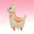 Cute llama alpaca shaped foil balloon for carnival party decorations on pink background - Llama Shape