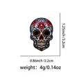 Detaillierte Größen- und Gewichtsangaben zur mexikanischen Zucker-Totenkopf-Brosche - Rosa Blumen Herz Stil (NR12918)