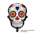 Day of the Dead skull foil balloon with diamond pattern for Halloween party, 49x64cm - Rhinestone Skull