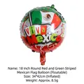 18-inch Mexican Independence Day foil balloon with Viva Mexico print for carnival decor - Red Green Striped Mexican Flag / 18 Inch