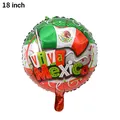 18-inch Viva Mexico fiesta foil balloon with national flag and eagle design - 18-inch Mexican Round - Flag