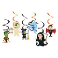 Festive Halloween spiral hanging decorations featuring cartoon ghost and vampire figures - Halloween Cartoon Style 4 / 12-Piece Set