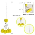 Détail de guirlande de souci jaune artificielle montrant les dimensions et le poids - 1 Pièce