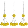 Lot de trois guirlandes de soucis jaunes artificiels pour décoration de mariage indien - Lot de 4