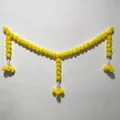 Guirnalda de flores de cempasúchil artificiales amarillas para decoración de fiestas - Amarillo
