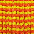 Vibrant yellow and orange artificial marigold garlands for Day of the Dead festival decor - 1.5m 30pcs / Yellow & Orange Interval