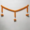 Guirnalda de caléndula artificial naranja vibrante para Diwali y decoraciones festivas - Naranja