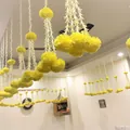 Guirlande de fleurs de souci jaunes artificielles pour la décoration de mariage indien - Lot de 2