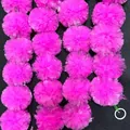 Vibrant pink plastic marigold garland for Day of the Dead and Halloween party decoration - 1.5m 30pcs / Pink