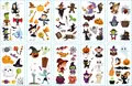 Colorful 10-sheet Halloween temporary tattoos set for kids with ghosts and pumpkins - Halloween / 10 Sheets Set