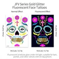 Dag van de Doden fluorescerende gezichtstattoos voor Halloween-feesten, 21x14,5cm - JFV-001 Stijl / 14.5x21 cm