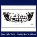 Autocollant de tatouage de bouche squelettique pour Halloween et Jour des Morts, 70x130mm - Bouche de Crâne (YF01) / 70*130mm Feuille Unique