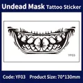 Autocollant de tatouage bouche Halloween pour maquillage Jour des Morts 70x130mm - Dents Exagérées (YF03) / 70*130mm Feuille Unique