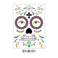 Autocollant de tatouage temporaire imperméable Halloween Jour des Morts modèle SY-B151 - 210*150MM / Style de Crâne Coloré (SY-B151)