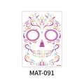 Tatouage visage tête de mort coloré Jour des Morts pour maquillage cosplay Halloween - Crâne Dégradé Violet (MAT-91)