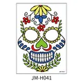 Autocollant de tatouage temporaire de crâne coloré pour le maquillage d'Halloween JM-H041 - 210*150MM / Style de Crâne Floral (JM-H041)