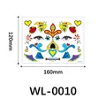 Waterproof Day of the Dead face tattoo sticker with colorful skull and floral designs - WL-0010 Style / 120x160mm