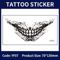 Adesivo per tatuaggio viso scheletro impermeabile per trucco maschera Halloween Giorno Morti - Maschera Sorridente (YF07) / 70*130mm Foglio Singolo