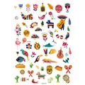 Set di adesivi per tatuaggi temporanei impermeabili bambini tema Messico Day of Dead - Stile 1 Giorno dei Morti Messicano (SC01) / 14.8*21cm