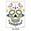 Tatouage temporaire visage crâne de sucre coloré pour le Jour des Morts JM-H040 - 210*150MM / Candy Skull Style (JM-H040)