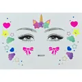 Adesivi tatuaggi viso unicorno cartone animato per bambini regali per feste fluorescenti - Motivo a Unicorno Fluorescente (MK8009)