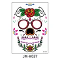 Day of the Dead waterproof sugar skull face tattoo stickers for Halloween parties JM-H037 - Rose Skull Pattern (JM-H037) / 210x150mm