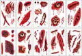 Set of 10 Halloween horror realistic wound scar and blood temporary tattoo stickers - Scar-1 / 10 Sheets Set