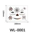 Temporäre Halloween Gesichts-Tattoo Sticker mit Spinnennetz und Klauen-Design WL-0001 - WL-0001 Stil / 120x160mm