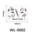 Halloween Horror Gesichtstattoo Aufkleber Set mit blutigen Narben und Handabdrücken - WL-0002 Stil / 120x160mm