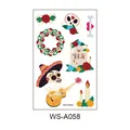 Mexican Day of the Dead temporary tattoo stickers with cartoon skeleton and guitar - Cartoon Skull Style (WS-A058) / 120*76mm