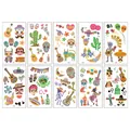 Set mit 10 bunten mexikanischen Tag der Toten temporären Tattoos für Kinderkostüme - Lustiger Tag der Toten Stil / 10 Blatt (6.8x12cm)