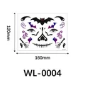Wasserfester Tag der Toten Gesichtstattoo-Aufkleber WL-0004 mit Totenkopf-Motiv - WL-0004 Stil / 120x160mm