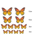 Lot de 24 stickers muraux papillons monarques 3D orange pour la fête des morts décoration - Type Adhésif / 24 Pièces / Orange