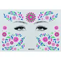 Autocollants de tatouage de visage fluorescents Jour des Morts avec motifs floraux MK8008 - Petit Motif Floral Fluorescent (MK8008)