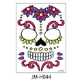 Halloween Day of the Dead face tattoo sticker with colorful floral skull design, JM-H044 - Funny Skull Design (JM-H044) / 210x150mm