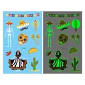 Tatouages temporaires lumineux Jour des Morts pour enfants avec crâne de dessin animé - Style de Taco Lumineux Jour des Morts (En-011)