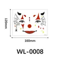 Halloween clown face temporary tattoo sticker set for cosplay, 160x120mm, model WL-0008 - WL-0008 Style / 120x160mm
